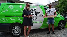 Katja Wollschläger und Philip Kleiner von Frida Frisch holen Frischprodukte von Erzeugern aus der Region ab und bringen sie dann direkt ...