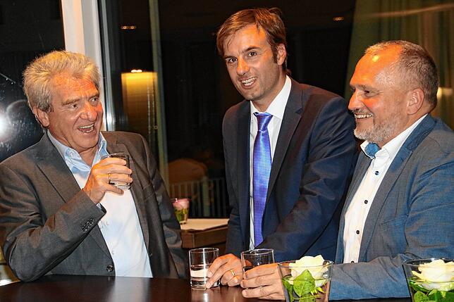 Hatten beim Radolfzeller Kirsch im Jahr 2019 viel zu lachen: Alt-Landrat Frank Hämmerle, Landrat Zeno Danner und Oberbürgermeister ...