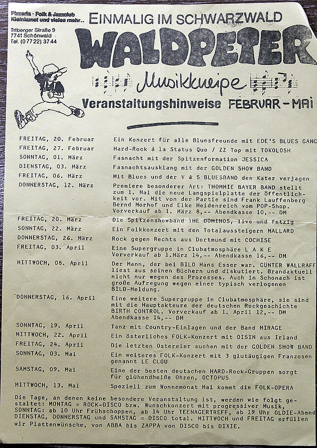Foto von einem Waldpeter-Werbezettel.