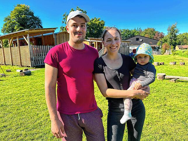 Lucias-Berndt Dreier, Miriam Dreier und die gemeinsame Tochter Juna. Ihr Sohn geht bereits in den Kindergarten, die kleine Juna soll ...