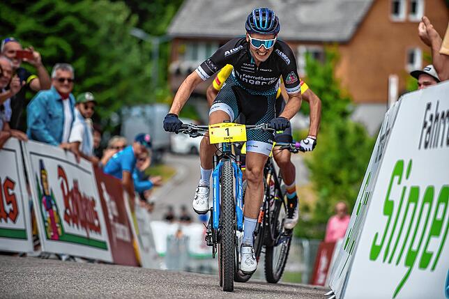 Simon Stiebjahn, hier auf dem Mountainbike im August 2022.