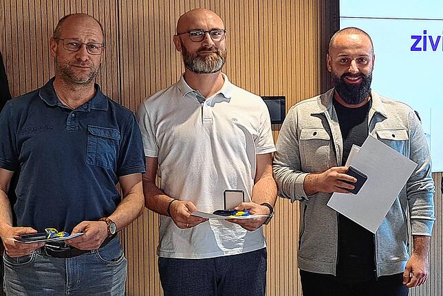 Von links: Michael Saupp, Daniel Groß und Denis Schmidt verhinderten eine Trunkenheitsfahrt.