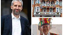 Der Tübinger Oberbürgermeister Boris Palmer (links) wird der Ehrengast gewesen beim Spätschoppen zum Auftakt in die Stockacher Fasnet ...