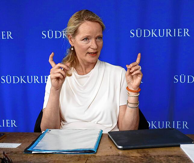 Die baden-württembergische Umweltministerin Thekla Walker beim Besuch im Medienhaus SÜDKURIER in Konstanz im vergangenen Sommer.