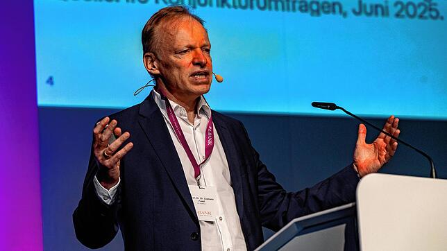 Klare Botschaften an die Politik: Clemens Fuest, Chef des Münchner Ifo-Instituts, beim Wirtschaftsforum der L-Bank in der Neuen Tonhalle ...