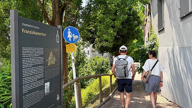 Nach jahrelangen Sicherungsarbeiten an der steilen Böschungsmauer ist der Fußweg von der Franziskanerbrücke in den Stadtgraben wieder ...