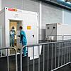 Das Corona-Testzentrum auf dem Friedrichshafener Messegelände