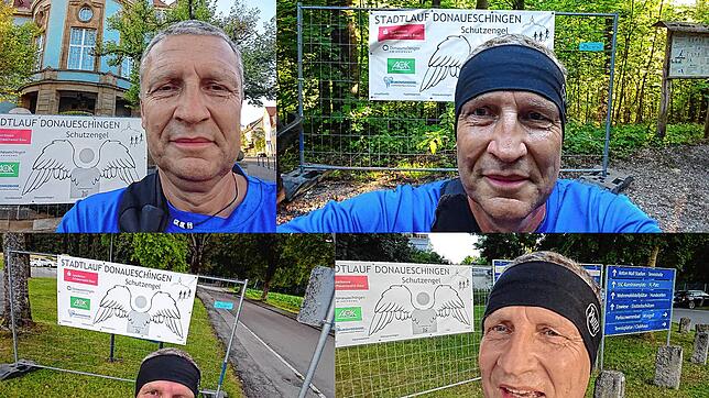 Chris Kunz hat sich an allen vier Checkpoints fotografiert.