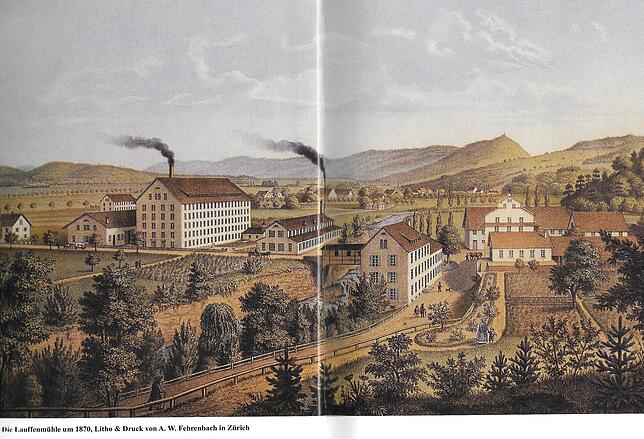 Die Lauffenmühle in Lauchringen um 1870.