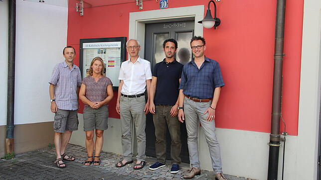 Die Arbeitsgruppe Nahwärme (v.l.) Peter Knorre (Mitglied im Kirchenvorstand), Petra Fock (Stadt Bad Säckingen), Martin Lohrmann ...