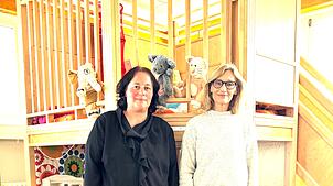Tanja Ferraro-Wolf (links) und Claudia Steinhart von der Kinderstube. Foto: Gemeinde