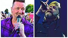 Ben Zucker und Rea Garvey (von links) bieten tausenden Fans beim Sommersound-Festival 2025 in Villingen-Schwenningen besondere ...