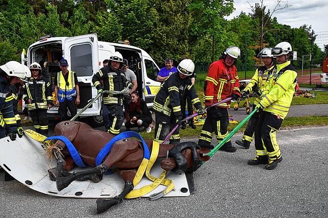 Bild 12: Bilder der Abschlussübung einer Blaulichtorganisationenübergreifenden Fortbildung