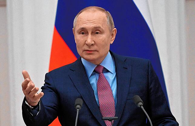 Wladimir Putin bei einer Pressekonferenz im Kreml.