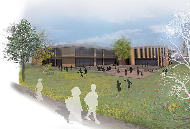 So könnte der Neubau der Teuringer-Tal-Schule aussehen: Ein Mix an Materialien soll das Gebäude prägen.