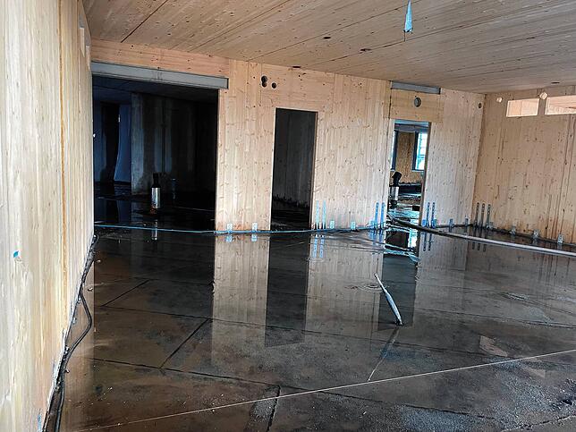 Blick in einen Raum in der 3. Etage: Hier soll sich künftig die Tagesklinik befinden.