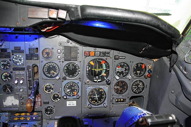 Blick ins Cockpit.