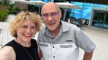 Die SÜDKURIER-Testesser Kerstin Steinert und Holger Niederberger haben in ihrer Mittagspause das Restaurant Tabor beim Schwaketenbad ...
