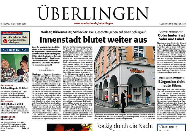 So berichtete der SÜDKURIER am 11. Oktober 2005.