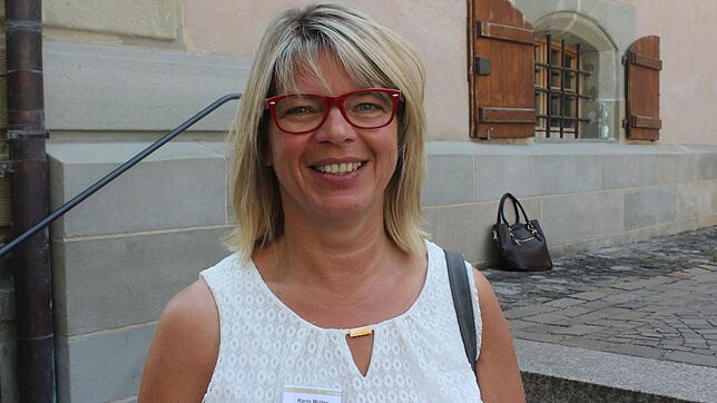 Karin Müller, Ortsvorsteherin von Überlingen-Deisendorf, nach ihrer Vereidigung, die im Rathaus von Überlingen stattgefunden hat.
