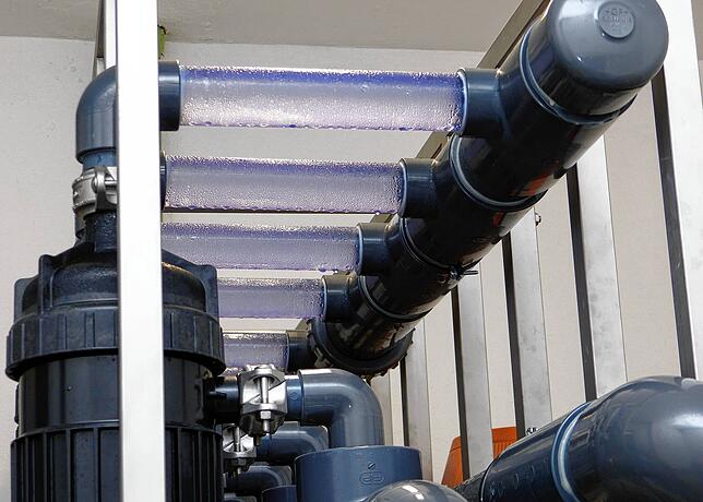 Die Sandfilteranlagen im Pumpwerk Beuron sollen mittelfristig durch Ultrafiltrationsanlagen ersetzt werden, wie hier im Wasserwerk ...