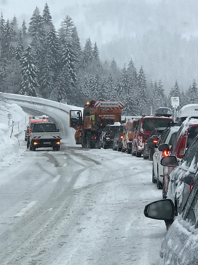 Als Teil eines Konvois konnte Jan Böttcher verspätet Balderschwang verlassen.