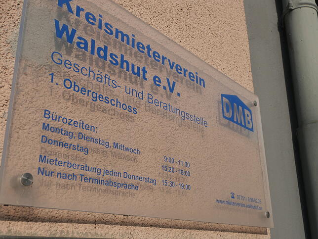 Der Kreismieterverein Waldshut befindet sich in der Rheinstraße.