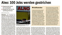 Gestern bestätigten Vorstand und Arbeitnehmervertreter, dass deutschlandweit 140 Jobs bei Alno wegfallen. In einer offiziellen ...