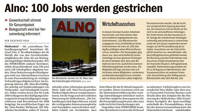 Gestern bestätigten Vorstand und Arbeitnehmervertreter, dass deutschlandweit 140 Jobs bei Alno wegfallen. In einer offiziellen ...