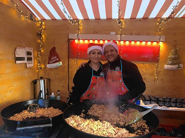 Mazllum und Areiane Qunaj finden die Atmosphäre in Villingen super und sind bislang sehr zufrieden dieses Jahr.