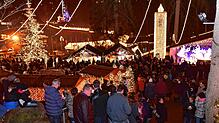 Festlich erleuchtet ist alljährlich das Gelände am Triberger Wasserfall beim Triberger Weihnachtszauber.
