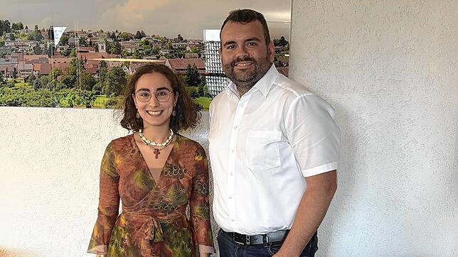 Die SPD-Landtagskandidatin Joana Stöhrer da Costa trifft Andreas Morasch, Bürgermeister der Gemeinde Lottstetten, zum Austausch über die ...