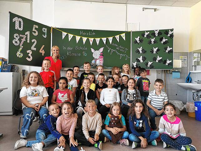 Die Klasse 1b der Grund- und Werkrealschule Bad Dürrheim mit Klassenlehrerin Corina Spettel.
