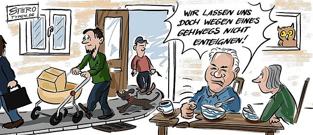 Bild 9: Karikatur der Woche: Überlingen hat sie jetzt, die Halle für jeden Sport und alle Bälle