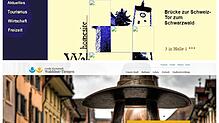 Die Homepage der Stadt Waldshut-Tiengen Ende der 1990er-Jahre und aus dem Jahr 2021.