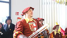Der neue Tambourmajor des Fanfarenzugs Radolfzell: Patrick Feeser am Schmutzige Dunschtig im SÜDKURIER Radolfzell.
