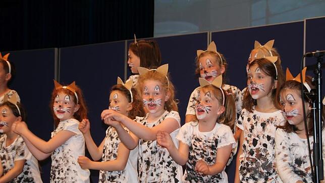 Singende Katzen der Grundschule Weigheim-Mühlhausen. Bilder: Wolfgang Fürderer