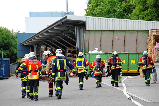 Bild 22: Gemeinsame Probe der Sto-Werkfeuerwehr und der Freiwilligen Feuerwehren