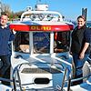 Startklar für die Saison: Steffen Mengele und Sandra Götting aus dem Vorstand der DRLG Radolfzell auf dem Einsatzboot.