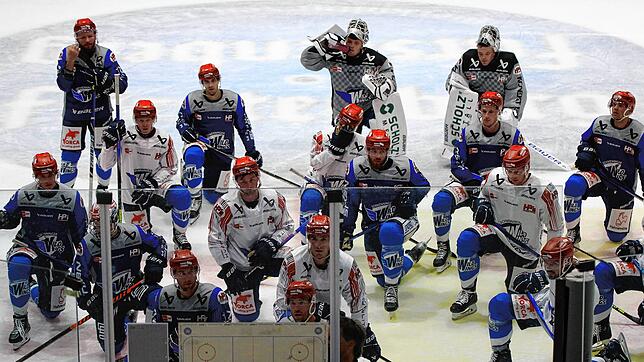 Gespannt verfolgen die Wild-Wings-Spieler in der ersten Trainingseinheit auf dem Schwenninger Eis die Anweisungen und Erläuterungen des ...
