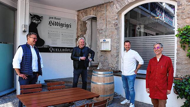 Dieses Team möchte das Quellhöfle beleben: Besitzer Tilmann Rothweiler (von links) hält auf Friedrich Hucke, Marius Simon und Stefan ...