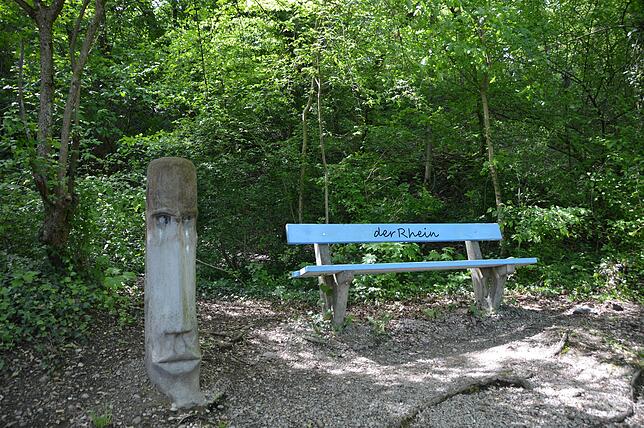 Hinter dieser Bank soll ein gestufte Aufstieg angelegt werden.