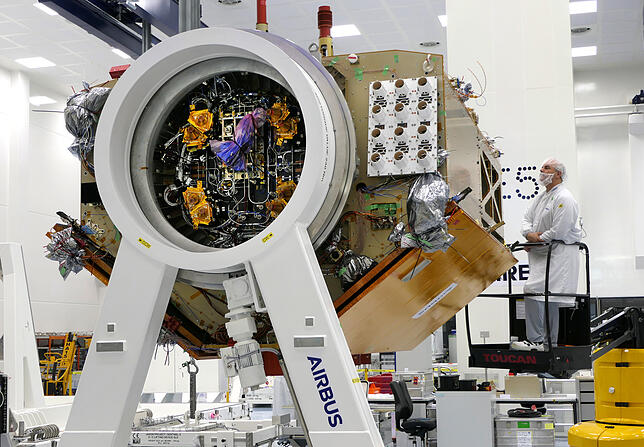 Sentinel-6A-Satelliten zur Erdbeobachtung werden am Bodensee gebaut. Bild: Airbus