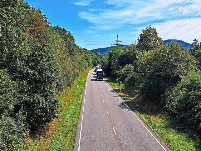 LKW-Unfall zwischen Bad Säckingen und Wallbach auf der B34.