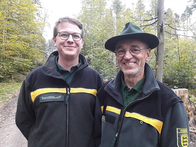 Manuel Nägele (links) übernimmt am 1. Januar 2020 die Leitung des Forstreviers Murg-Laufenburg von Karl Ulrich Mäntele, der ...