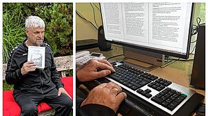 Martin Mischler hat seinen zweiten Roman veröffentlicht. Der Autor ist blind und nutzt eine spezielle Tastatur.