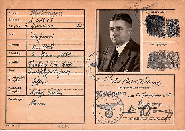 Bertold Bohnert, 44 Jahre alt, Lehrer und letzter Nazi-Bürgermeister.