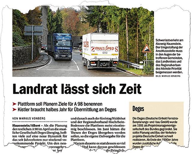 Bild 5: „Wir als Region wollen, dass die Autobahnplanung zügig realisiert wird“, sagt Landrat Martin Kistler