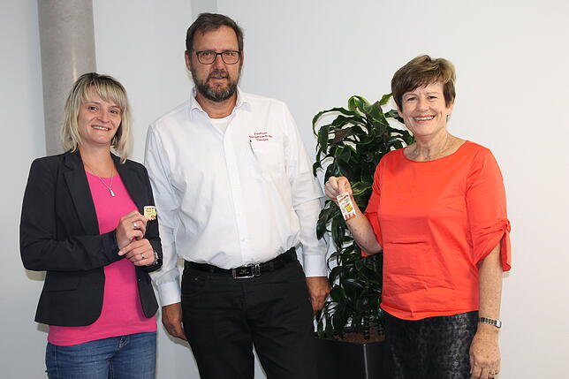 Sie gehören zum Organisationsteam des Tiengener Schwyzertags (von links): Nelly Polzer (Bürgerwehr Tiengen), Ralf Siebold (Bürgerzunft ...