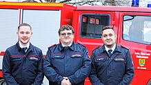 Die Feuerwehrabteilung Horheim konnte neu Lukas Hämmerle (von links) als aktiven Kameraden aufnehmen. Tobias Meyer nahm an sämtlichen ...